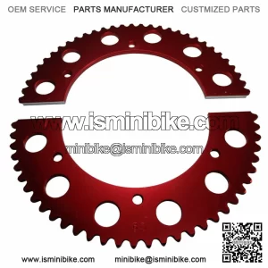 Pit Parts 63 Tooth #35 Chain Red Split Sprocket - Mini Bike & Go Kart Parts PP63