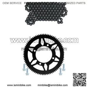 219 Chain Rear Sprocket 76T Tooth 219H 112 Link Chain Go Kart ATV Quad Racing