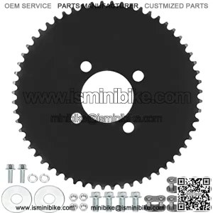 60 Tooth #35 Chain Rear Sprocket 4 Hole with Connect Master Link for Predator 79cc 212cc 420cc 6.5hp 13hp Engine Mini Bike Go Cart Kart Drift Trike ATV Heavy Duty Parts