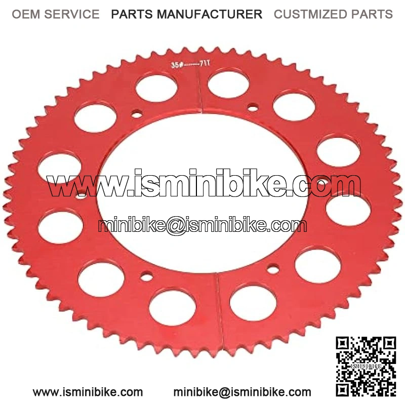 #35 Chain 71 Tooth Split Sprocket for Predator 212cc 196cc 6.5hp 7.0hp Coleman CT200U BT200X CT100U TrailMaster MB200 MegaMoto B212 Motovox Doodlebug Baja Mini Bike Go Kart Cart Parts Aluminum