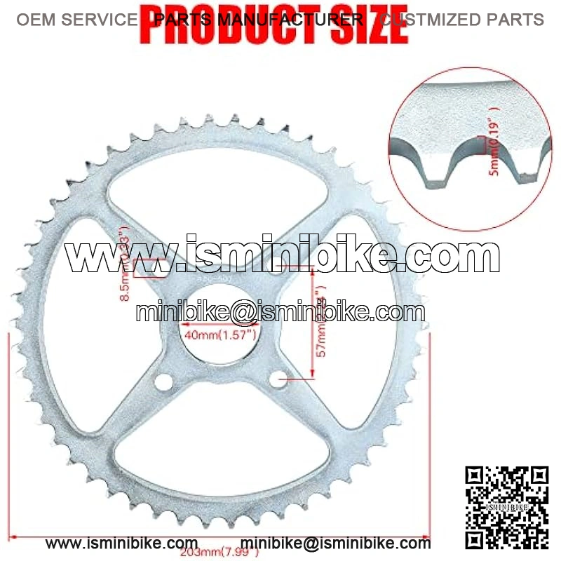 Upgrade 420 Chain 50 Tooth 40mm Rear Drive Sprocket for 212cc 196cc 6.5hp Coleman CT200U Trail BT200X CT200U-ex Baja Warrior Hensim MB165 Massimo Trailmaster MB200 Mini Bike Performance Parts - Image 2