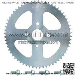 #40 41 420 Chain 60T Mini Bike Rear Drive Sprocket 40mm Bore for Coleman CT200U BT200X CT200U-EX Baja Warrior Heat Massimo MB165 MB200 196cc 200cc 6.5hp Powersports Mini Bike Silver Parts