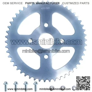 420 Chain 50 Tooth Go Kart Sprocket Compitable with Coleman BT200X CT200U Baja TrailMaster Warrior Heat Massimo MB165 MB200 196cc 420 50T 40mm Rear Drive Wheel Sprocket
