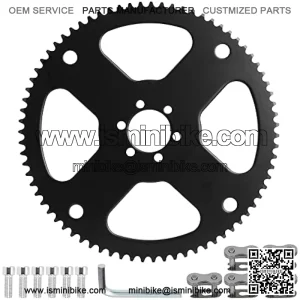 75 Tooth #35 Chain Rear Drive Sprocket Cog with Master Link for CT100U CC100X Baja Hensim Doodle Bug DB30 Motovox MBX10 MBX11 MM-B80 Classic 1000w Electric Mini Bike Go Kart Parts