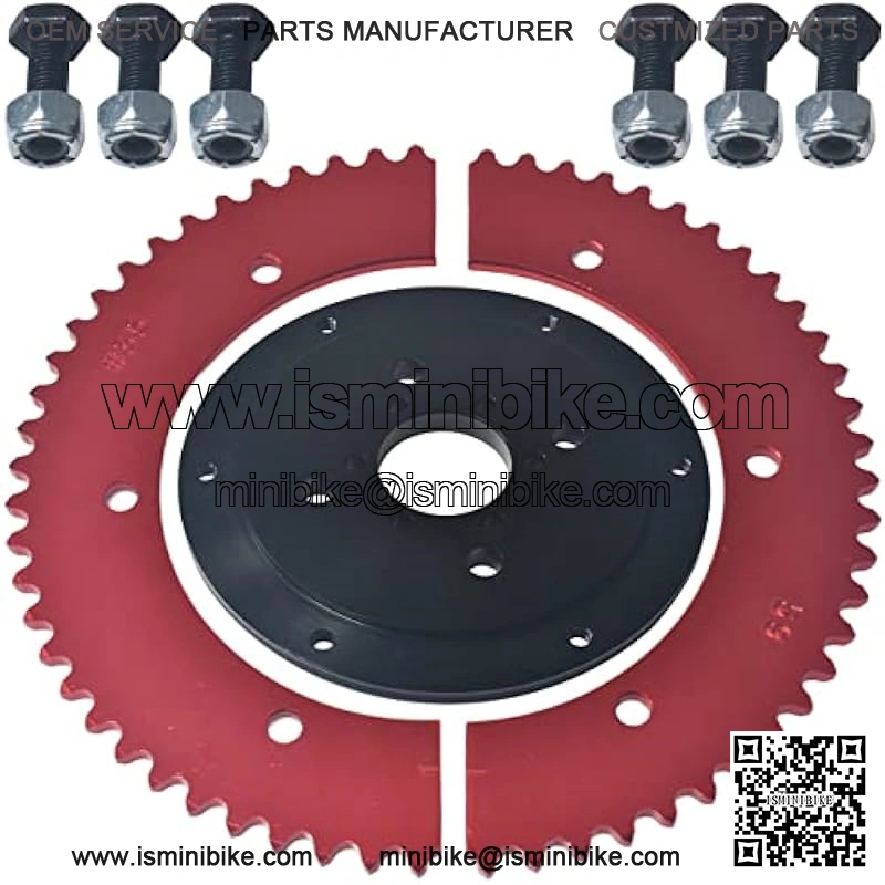 59T Split Sprocket Adapter with Sprocket for Universal Mini Bike Go Kart(Black)