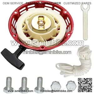 PRO BAT Pull Start Recoil Starter with Metal Claw for GX160 GX200 5.5HP 6.5HP Generator Engine Red