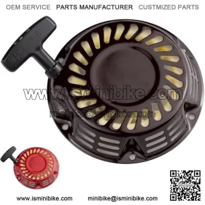 Pull Start Recoil Starter Replacement Parts Fits for 5.5HP 6.5HP KT-196cc TrailMaster Mini XRS 163cc 80T Mini Shark 212CC Motovox MBX20 Predator 212CC Coleman BT200X CT200U Mini Bike. (Black)