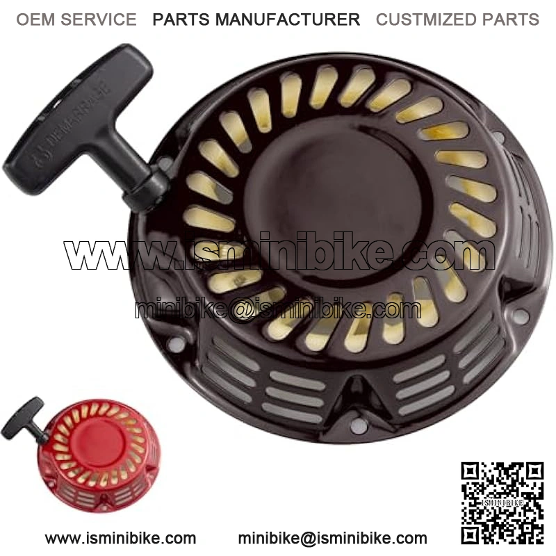 Pull Start Recoil Starter Replacement Parts Fits for 5.5HP 6.5HP KT-196cc TrailMaster Mini XRS 163cc 80T Mini Shark 212CC Motovox MBX20 Predator 212CC Coleman BT200X CT200U Mini Bike. (Black)