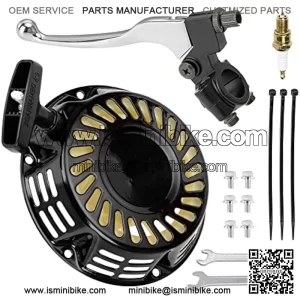 Pull Recoil Start and Left Brake Handle Clutch Lever Perch with Spark Plug kit Predator 212cc 196cc 5.5hp 6.5hp Coleman BT200X CT200U Trail CT200U-EX Baja MB200 Mini Bike Motor Parts
