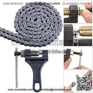 420 Motorcycle Chain+ Chain Breaker,420 Standard Roller Chain 132 Link for 110cc 125cc Dirt Pit Bike ATV Quad Go Kart Scooter Mini Bike