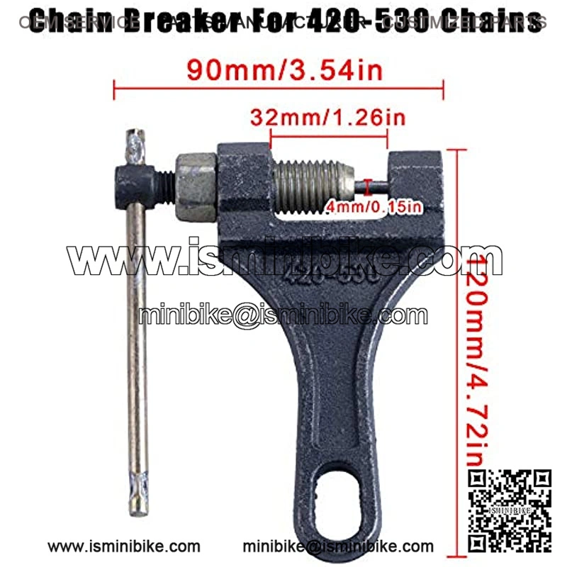 420 Motorcycle Chain+ Chain Breaker,420 Standard Roller Chain 132 Link for 110cc 125cc Dirt Pit Bike ATV Quad Go Kart Scooter Mini Bike - Image 4
