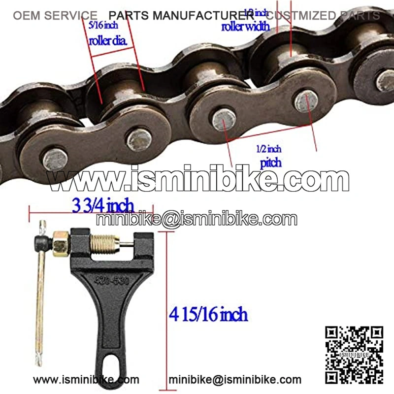 420 Motorcycle Chain - 420 Standard Roller Chain for 110cc 125cc Go kart Dirt Pit Bike ATV Quad Scooter Mini Bike, Total 132 Links, Free Chain Breaker Included - Image 4