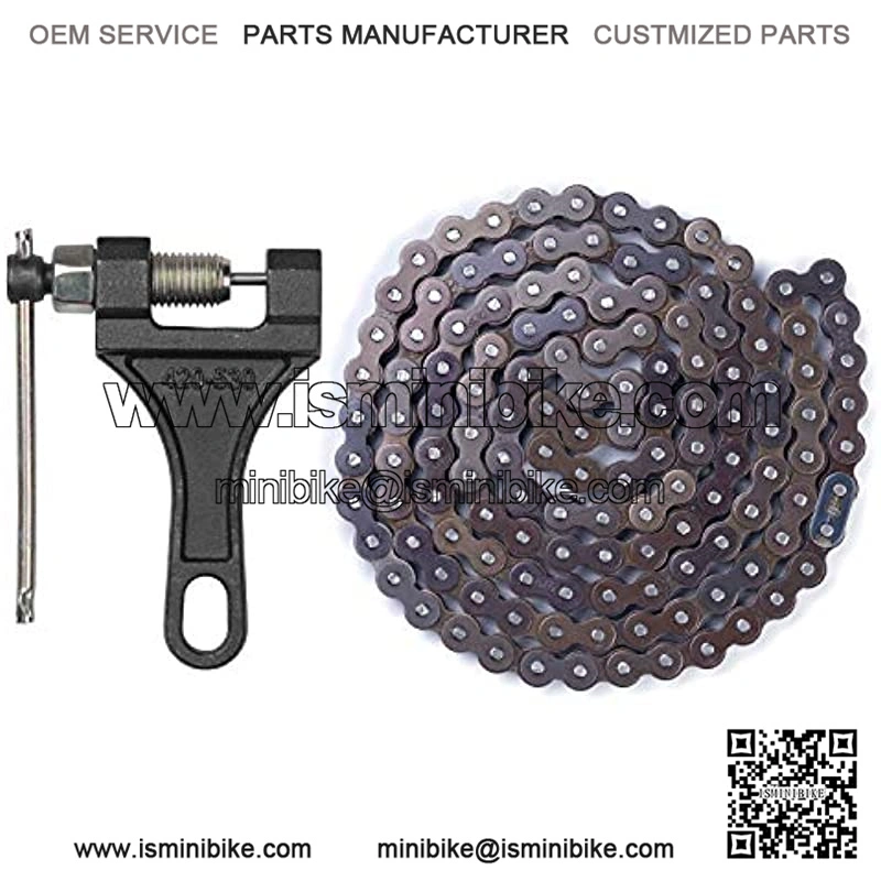 420 Motorcycle Chain - 420 Standard Roller Chain for 110cc 125cc Go kart Dirt Pit Bike ATV Quad Scooter Mini Bike, Total 132 Links, Free Chain Breaker Included - Image 5