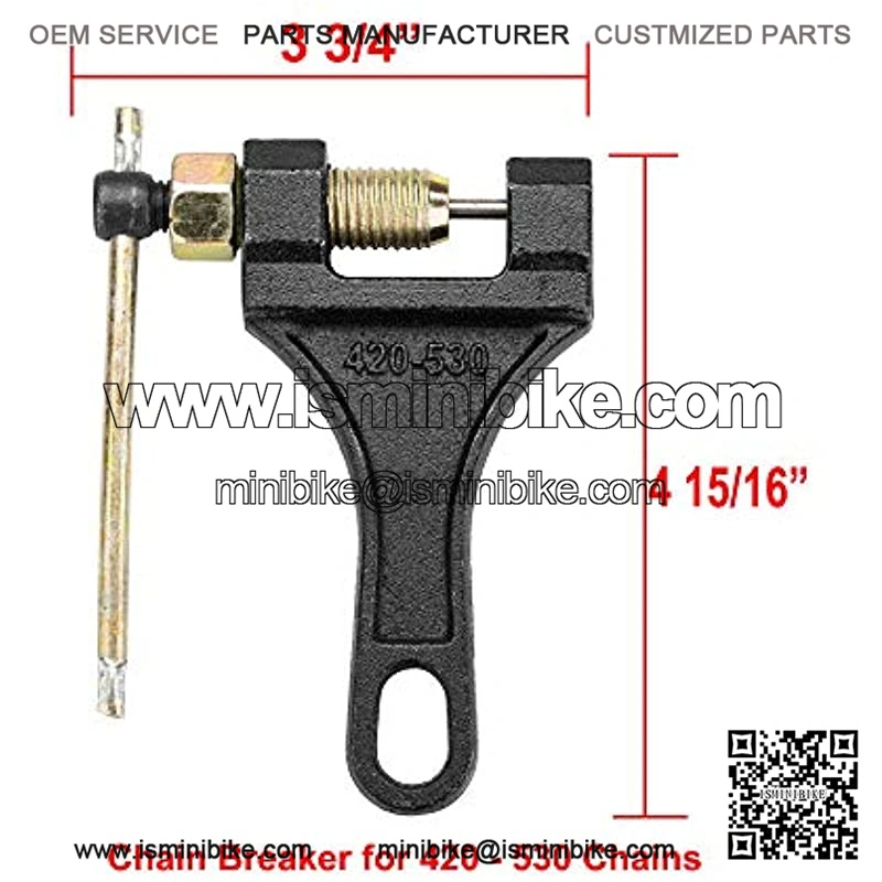 420 Motorcycle Chain - 420 Standard Roller Chain 132 Link + Chain Breaker for 110cc 125cc Dirt Pit Bike ATV Quad Go Kart Scooter Mini Bike - Image 4