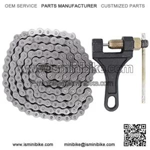 420 Standard Motorcycle Roller Chain 132 Link with Chain Breaker for 110cc 125cc Dirt Pit Bike ATV Quad Scooter Mini Bike Go Kart