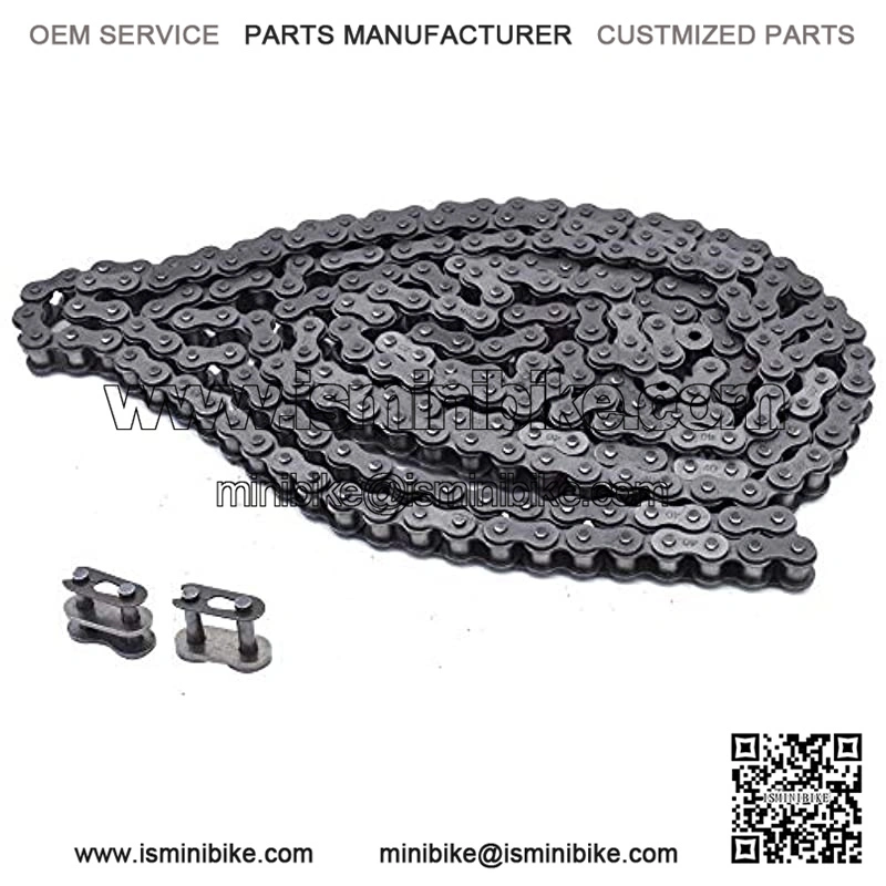 New #40 Roller Chain 10 Feet with 2 Connecting Links Fit for Go Kart and Mini Bike - Image 2