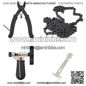 420 Motorcycle Chain 132 Link + Chain Breaker for 50cc 70cc 90cc 110cc 125cc Dirt Pit Bike ATV Quad Go Kart Scooter Mini Bike 420 132L Standard Roller Chain