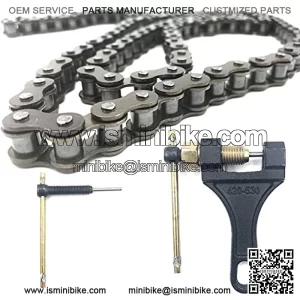 420 Motorcycle Chain - 420 Standard Roller Chain 132 Link + Chain Breaker for 110Cc 125Cc Dirt Pit Bike Atv Quad Go Kart.With Chain Breaker For 420-530 Dirt Bike