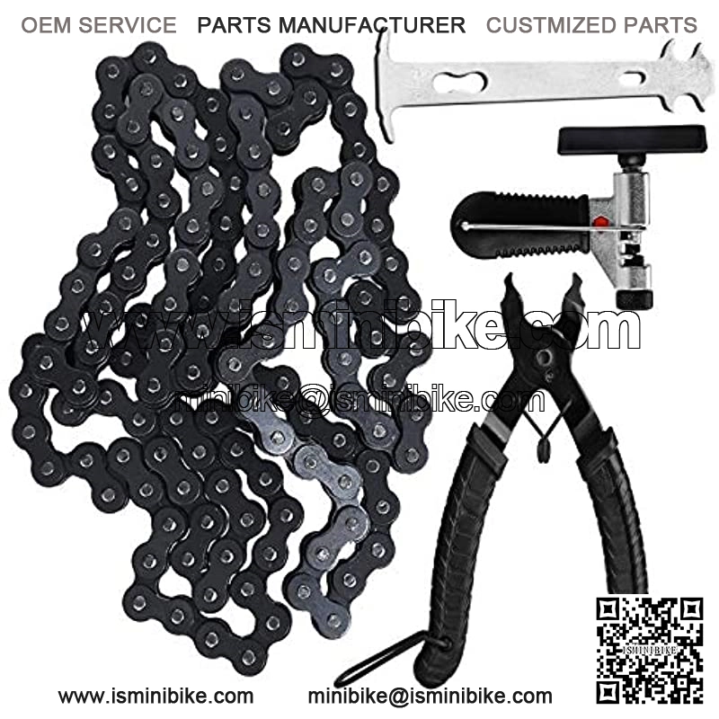 420 Chain 132 Link + Chain Breaker Compatible with for 50cc 70cc 90cc 110cc 125cc ATVs and dirt bikes,Go Kart,Mini Bike,Scooter,Pit Bike,Quad