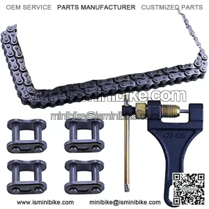 428H Motorcycle Chain+ Chain Breaker,122-links Heavy Duty Drive Chain
