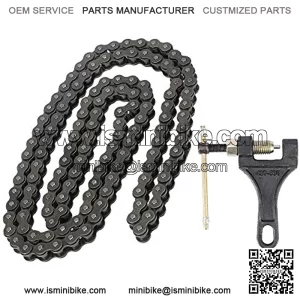CYCLE 420 Roller Chain 132 Link with Chain Breaker for 110CC 125CC Dirt Pit Bike ATV Scooter Bike Quad Go Kart