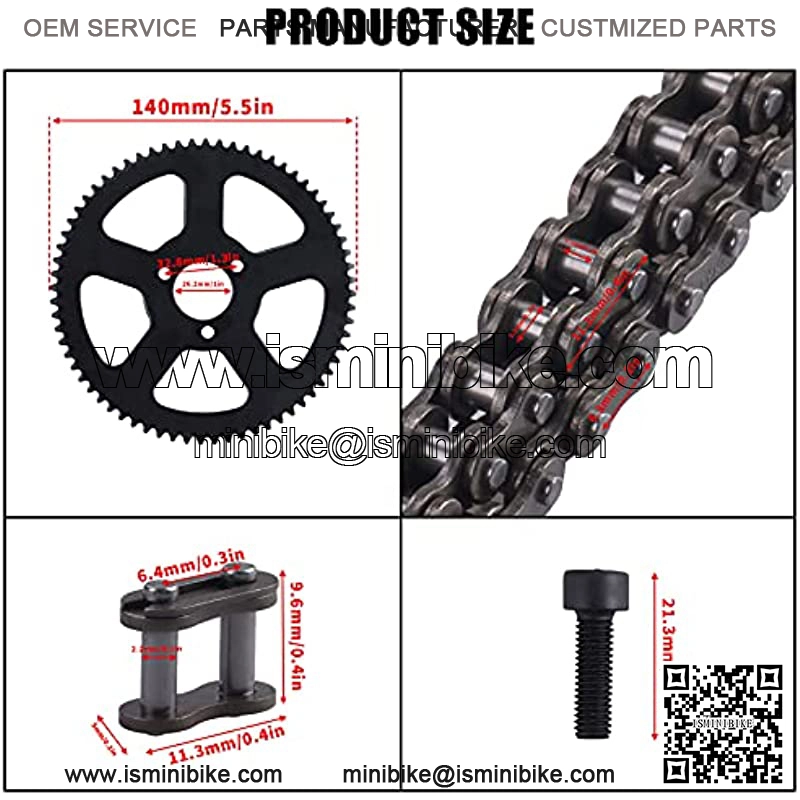 25H 136Links Chain + 68T 68 Tooth Rear Sprocket,fit for 49CC Mini Small Sports Car Pocket Bike 2 Stroke Off-Road Motorcycle Chain Pinion Chain Drive Gear - Image 3