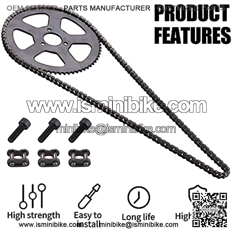 25H 136Links Chain + 68T 68 Tooth Rear Sprocket,fit for 49CC Mini Small Sports Car Pocket Bike 2 Stroke Off-Road Motorcycle Chain Pinion Chain Drive Gear - Image 4
