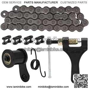 420 Chain 42Link+ Chain Breaker + Chain Tensioner with 1-3/4" Roller for 212cc 196cc 6.5Hp CT200U Trail CT200U-EX BT200X Hensim Baja Warrior TrailMaster Massimo MB200 Motorcycle Mini Bike
