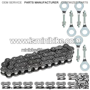 42 Links 420 Front Jackshaft Chain Axle Adjuster Tensioner for Predator 212cc 196cc 6.5hp Coleman CT200U CT200U-EX BT200X RT200 Baja Warrior Heat MB200 MB165 Massimo TrailMaster Mini Bike Parts