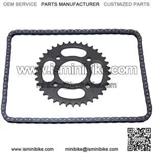 Motorcycle 136 Links Drive Chain T8F 37T with Sprocket for 43cc 49cc Minimoto Moped Scooters 2 Stroke Engine Pocket Bike Mini Quad ATV