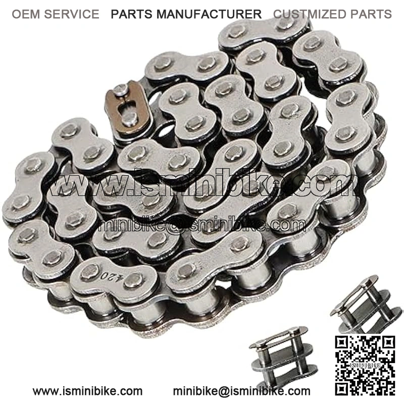 Mini Bike Chain for Coleman CT200U BT200X CT200U-EX Mini Bike Baja Warrior MB165 MB200 Front Jackshaft-#420 Chain -42 Link