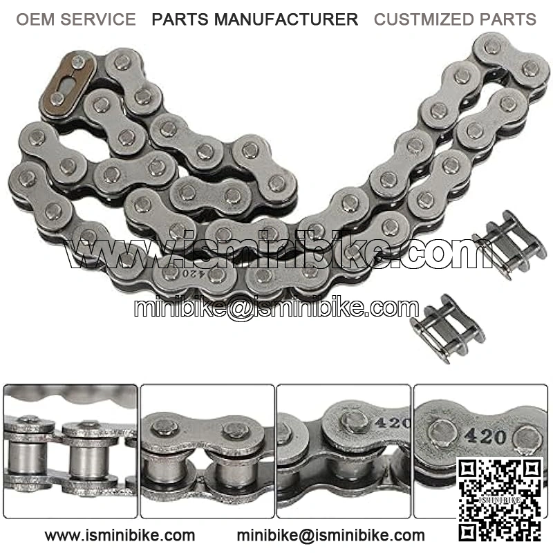Mini Bike Chain for Coleman CT200U BT200X CT200U-EX Mini Bike Baja Warrior MB165 MB200 Front Jackshaft-#420 Chain -42 Link - Image 2