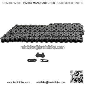 420 Motorcycle Roller Chain 10 Feet(240 Link) with 1 Connecting Link for Go Kart Mini Bike ATV Dirt Bike