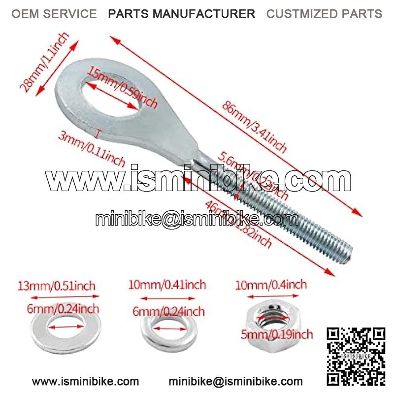2Pcs 0.59 inch Chain Axle Adjuster Tensioners for Motorcycle HONDA XR/CRF 50 70 80 100 (15mm) - Image 2