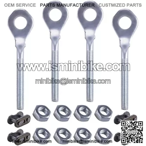 0.4" Chain Axle Adjuster, 2Pcs 13mm Aperture Dirt Bike Chain Accessories Compatible with TAOTAO 50cc 70cc 90cc 110cc 125cc 250cc ATV Quad Dirt Bike with 4pcs 420 Chain Connector Links.
