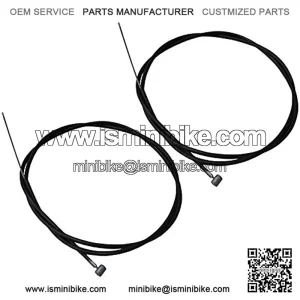 Two (2) New Aftermarket Go Kart Mini Bike Brake Cables - Hand Lever Type - 60 inch