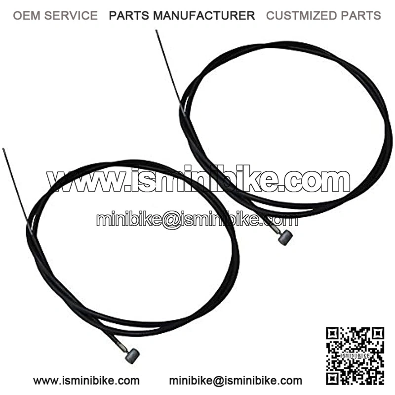 Two (2) New Aftermarket Go Kart Mini Bike Brake Cables - Hand Lever Type - 60 inch