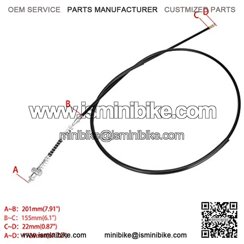 172cm 67 inch Rear Drum Brake Cable Line for 196cc 6.5 Hp Baja Heat Warrior Hensim Massimo MB165 MB200 Trail CT200U CT200U-EX BT200X Yerf-Dog Mini Bike Motorsports ATV Scooter Dirt Bike - Image 3
