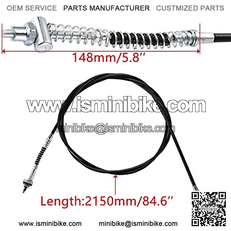 84.6" Rear Brake Cable Replacement for GY6 50cc 70cc 90cc 110cc 125cc 150cc ATV 4 Wheeler Quad Go Kart Moped Scooter - Image 2