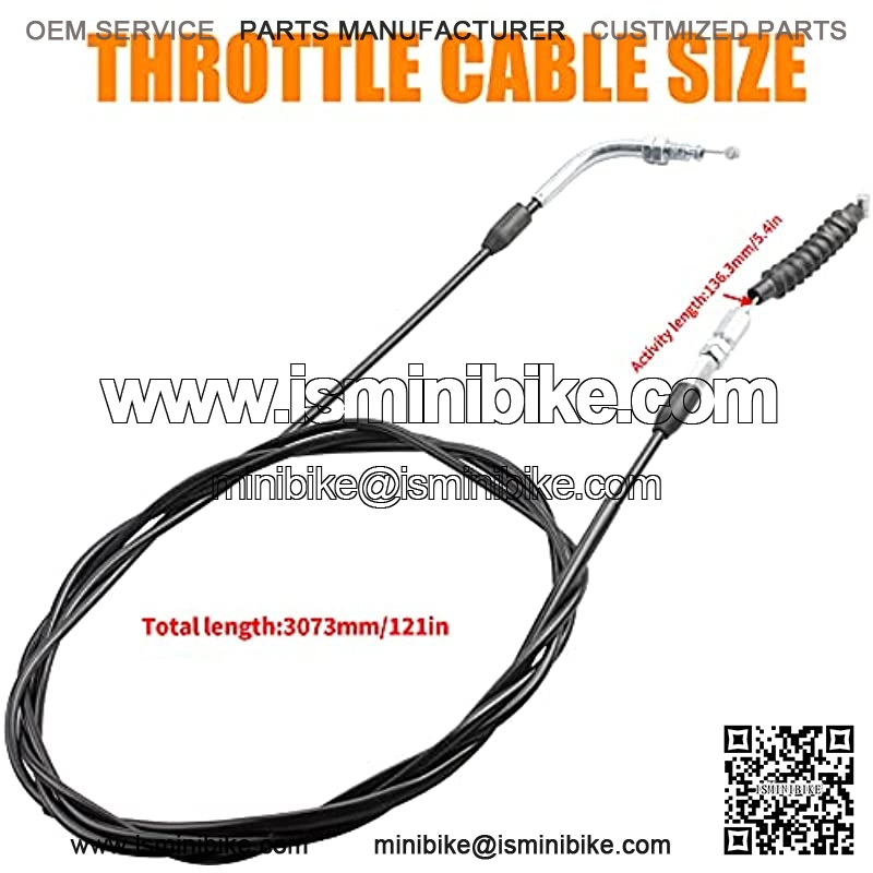 Throttle cable, 121" Throttle Cable Compatible with Go Kart 150 250cc Kazuma Kandi Roketa Gk-28a Sunl Spyder - Image 4