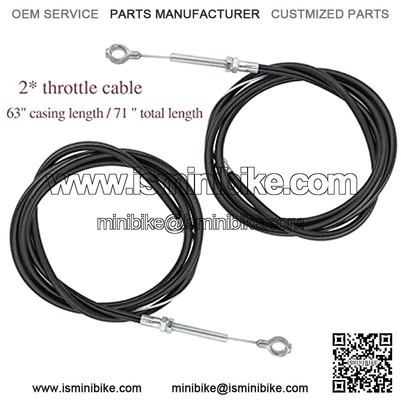 Throttle Cable 8252-1390 Universal Casing 63" Long Inner Wire 71" inch Long for Manco 8252-1390 ASW Go Kart Go Cart Gas Scoote 2Pcs - Image 2