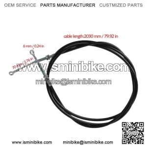 80" Foot Brake Cable 70mm Travel For ATV Go Kart Quad Buggy 4 Wheeler