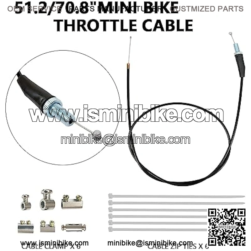 70.8"Mini Bike Throttle Cable for 212cc 196cc Coleman CT200U BT200X CT200U-EX Baja Warrior MB200 Massimo 97cc 100cc Doodle Bug DB30 Monster Mega Moto MM-B80 B105 Motovox Mini Bike (51.2 Inches 2PCS) - Image 2