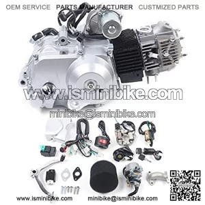 125cc Engine Motor Semi Auto with Wiring Harness Exhaust Muffler 3 Forward 1Reverse with Carb ATV Quad Gokart for ATV ATC70 US