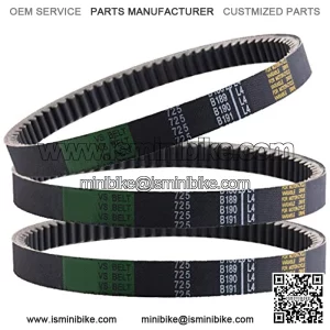 3 Pcs Go Kart Drive Belt 725,Drive Belt Clutch Replacement for Hammerhead 80T TrailMaster Mid XRX Mud Head Go Kart 6.5Engine 30 Series(Go-Karts 9.110.018-9.100.018-725)