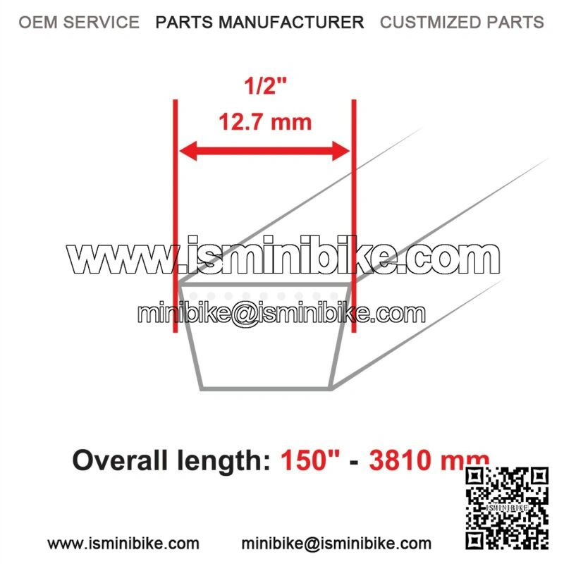 Drive Belt for John Deere SnowBlower S110 S120 S130 M158130 M154295 (1/2x150") - Image 2