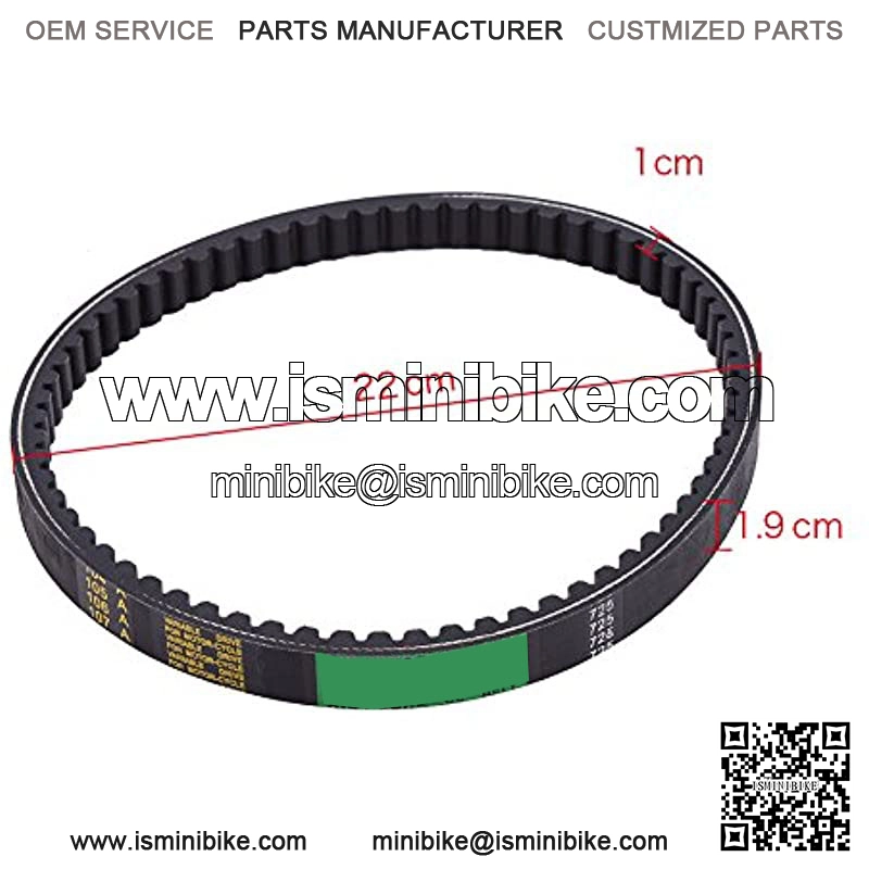 Clutch Belt, 2Pcs Drive Belt Clutch Belt Replacement for Hammerhead 80T and TrailMaster Mid XRX Go-Karts 9.100.018-725 Black - Image 2