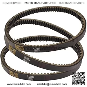 3pcs Gokart Drive Belt Compatible with Yerf Dog 203591 Q430203W Q43103W Q43203W Manco Carter 5.5hp 6.5hp 203591A 203591B 203591C Tecumseh Kartco 7655  10052 Comet 30 Series Units Go Kart