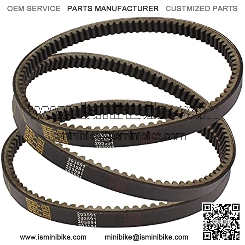 3pcs Gokart Drive Belt Compatible with Yerf Dog 203591 Q430203W Q43103W Q43203W Manco Carter 5.5hp 6.5hp 203591A 203591B 203591C Tecumseh Kartco 7655 10052 Comet 30 Series Units Go Kart