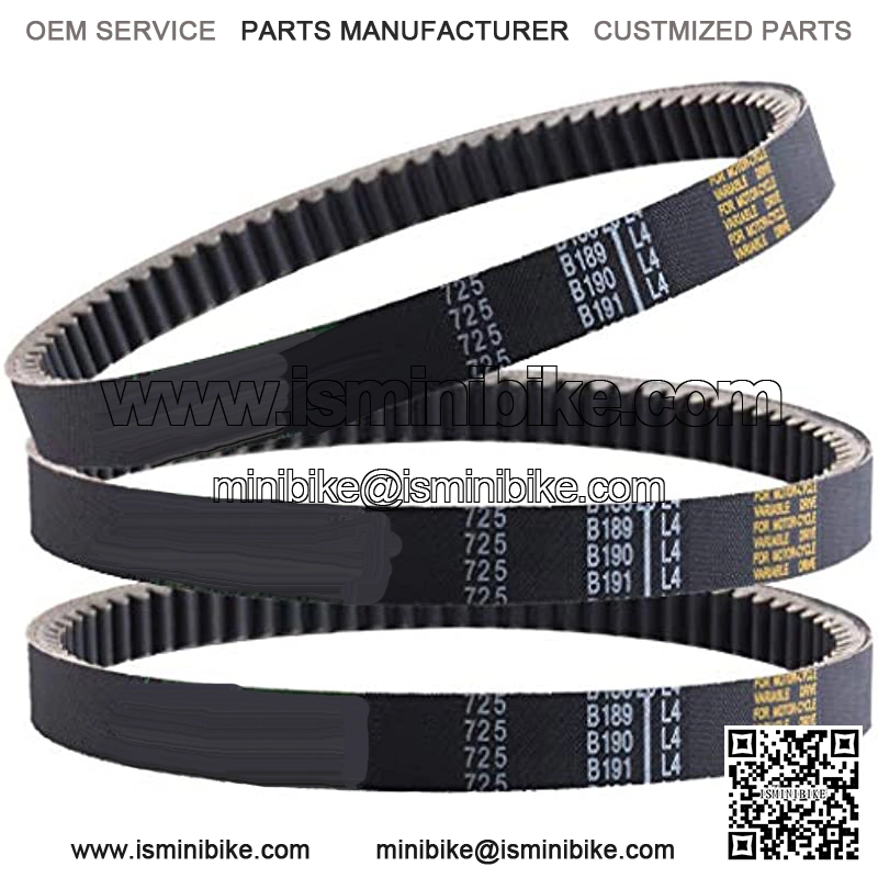 3 Pcs Go Kart Drive Belt 725,Drive Belt Clutch Replacement for Hammerhead 80T Mid XRX Mud Head Go Kart 6.5HP Engine 30 Series(Go-Karts 9.110.018-9.100.018-725)